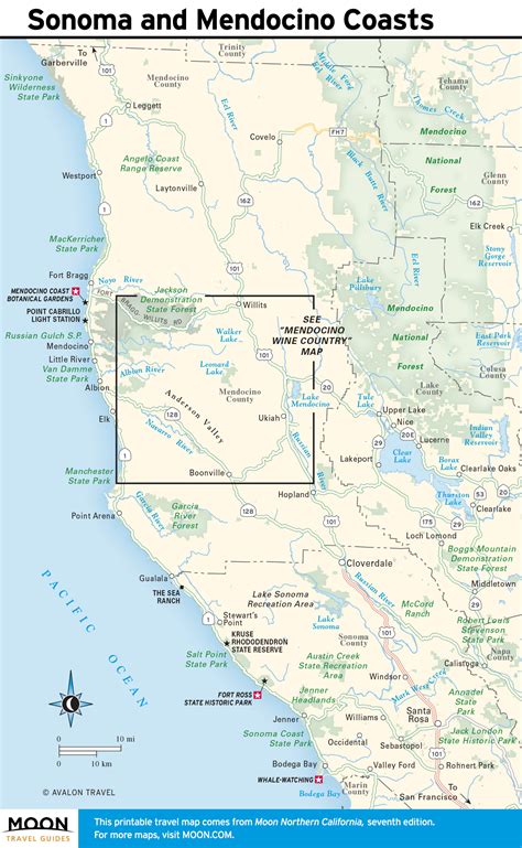 Map Of California Northern Coast Rosa Wandie