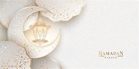 Fundo Claro Ramadan Kareem Com Arabescos Ornamentais Vetor Premium