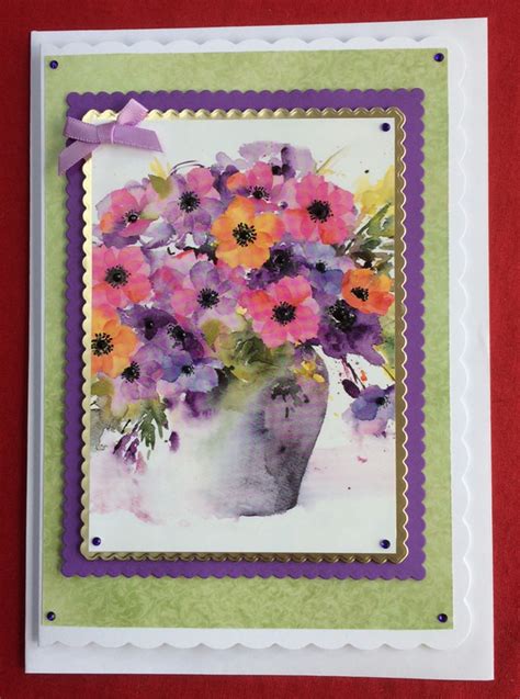 3d Luxury Handmade Card Multi Colour Poppies In Folksy