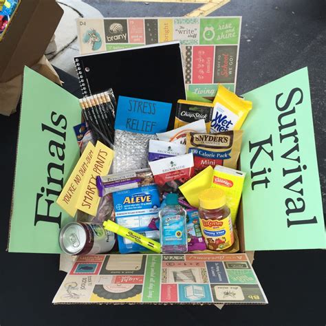 College Student Finals Survival Kit Care Package T Box Survival