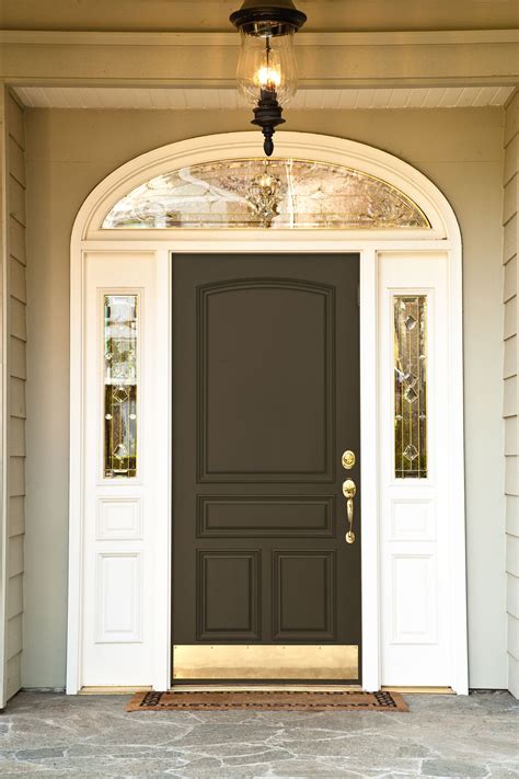 Beautiful Brown Front Door Entrance Serenity Paint In The Color Arbor