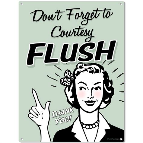 Dont Forget To Courtesy Flush Bathroom Metal Sign Bathroom Humor