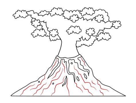 Drawing A Cartoon Volcano