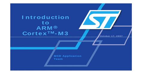 Pdf Introduction To Arm Cortextm M3introduction To Cortex M3 Mcd