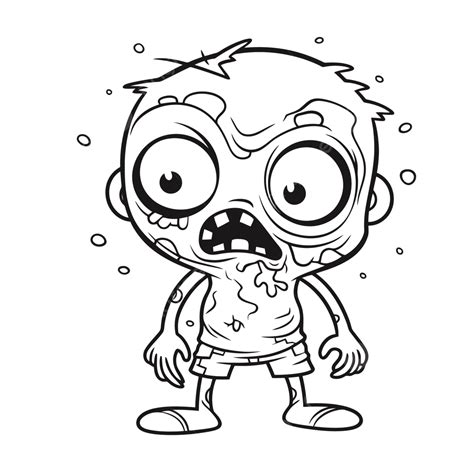 Coloring Pages Of The Cute Zombie Character Printable Outline Sketch