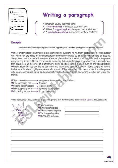 Paragraph Writing Worksheets Free Printable Word Searches
