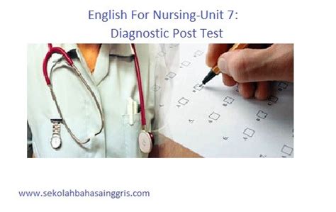 These tests allow developers to check individual areas of a program to see where(and why) errors occur. English For Nursing-Unit 7: Diagnostic Post Test ...