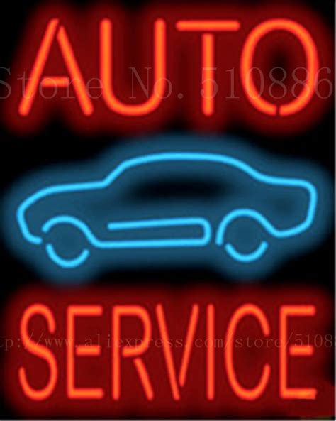 Auto Service Car Repair Real Glass Tube Car Neon Sign Garage