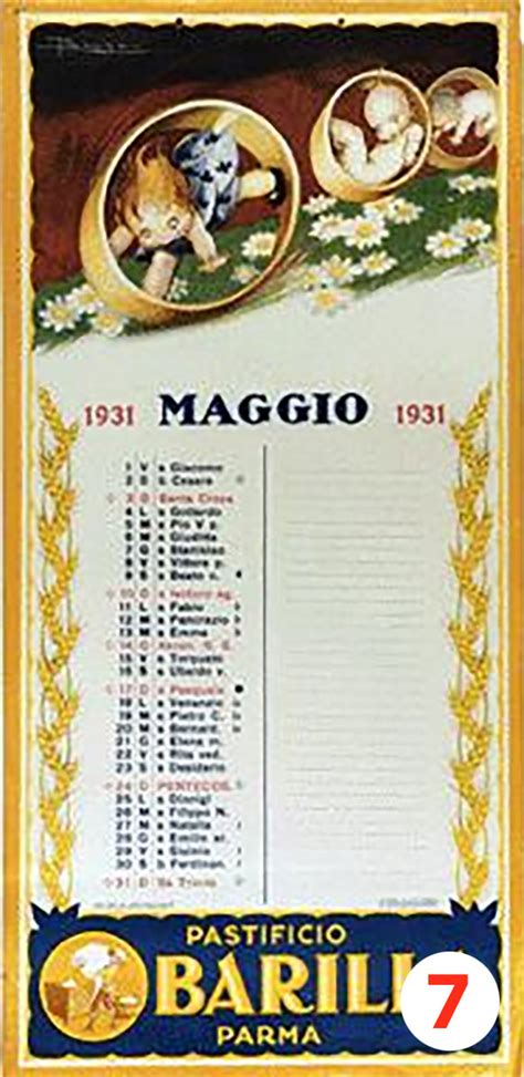 The Adolfo Busi Calendar 1931 Archivio Storico Barilla