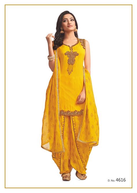 Sunshine Yellow And Gold Festive Patiyala Suit Patiyala Dress
