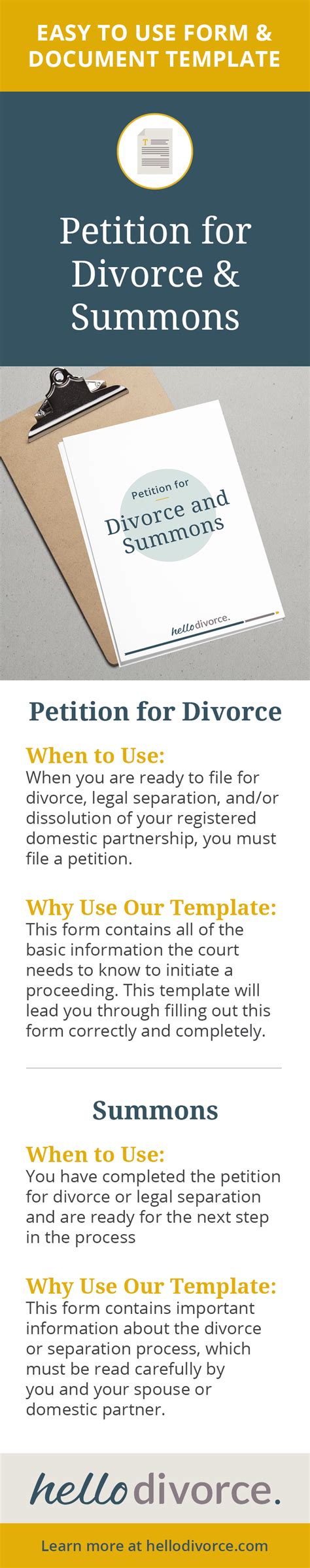 In bc, only the supreme court can grant this order. These are the forms you need to complete to get your divorce underway. We help you do it ...