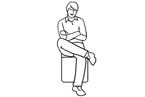 6 for a sitting pose putting the ankle of one leg onto the knee of the other looks relaxed and