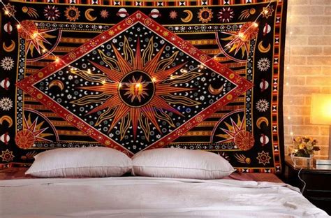 Hippiehomedecor Sun And Moon Tapestry Mandala Tapestries Wall