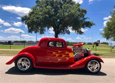 1934 Ford Custom Yellow Flames Ford Hot Rods Rat Rod