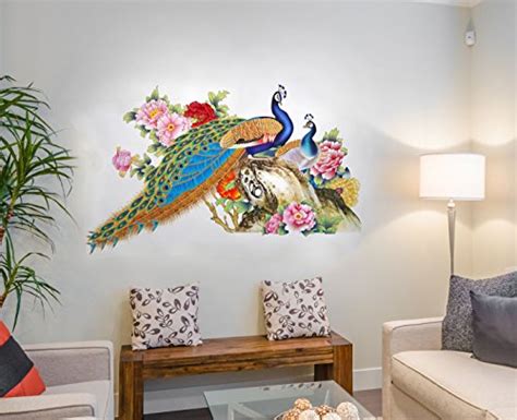These are the latest trend and gives a unique look to your wall, by giving some depth and a 3d view. Decal Design Wall Sticker for Living Room Peacock Birds ...