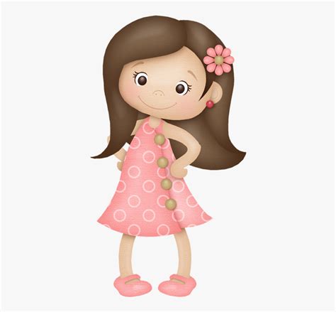 Cartoon Girl Drawing Brown Hair