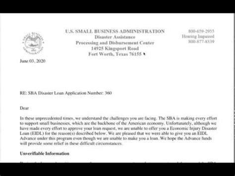 6 financial aid appeal letter samples bottom of the page. Here's What the SBA EIDL Denial Letters Look Like - YouTube