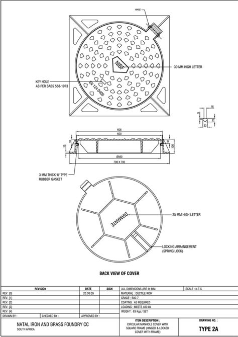 Circular Manhole Cover And Frame Type 2a And 2b