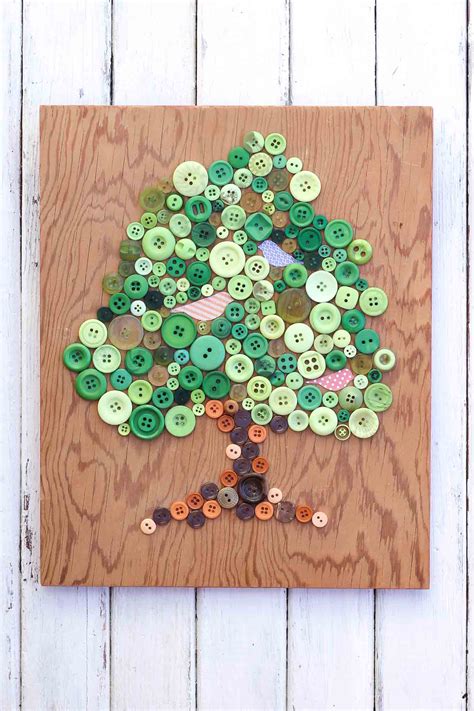 Diy Wall Art Using Buttons With Printable Template
