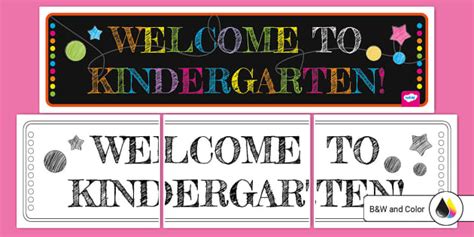 Welcome To Kindergarten Chalkboard Theme Banner Twinkl