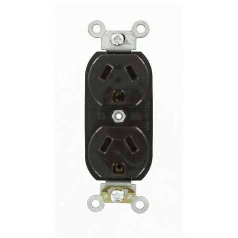 Leviton 15 Amp Commercial Grade Self Grounding Duplex Outlet Brown 5585