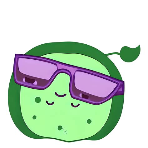 Kawaii Cucumber Wearing Sunglasses · Creative Fabrica