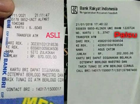 Bukti Transfer BRI Asli Vs Palsu 2023 Cek Bedanya Disini