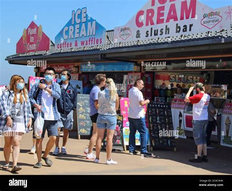 Skegness Uk Th June People Queue At An Ice Cream Shop On The