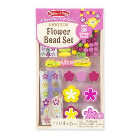 Melissa And Doug Decorate Your Own Wooden Flower Bead Jewelry Making