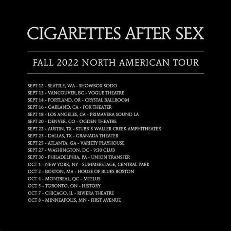 Cigarettes After Sex Tour Tickets Presale Where To Buy And More