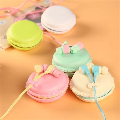 2017 Macarons Design Candy Color Cute In Ear Earphones Girls For Mp3