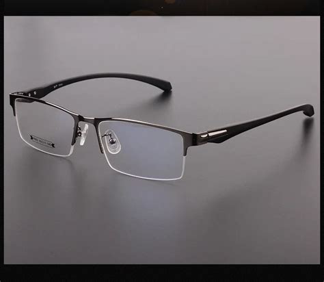 man myopia glasses metal optical male alloy semi rimless eyeglasses frame high end quality