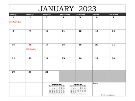 2023 United States Calendar With Holidays 2023 United States Calendar