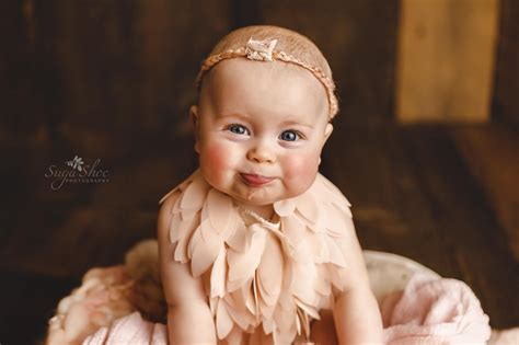 Child Pose Peach Feathered Dress And Headband Kid Poses Feather Dress
