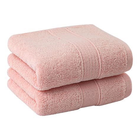 Unique Bargains 2 Pack 100 Cotton Soft Drying Hand Face Towels Pink