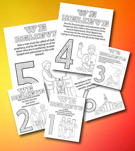 Lds Article Of Faith 1 13 Coloring Pages Activity Day Primary