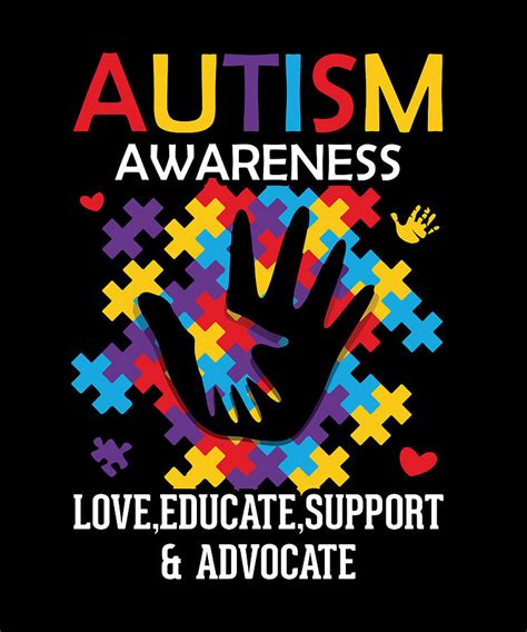 Autism Awareness Love Educate Support And Advocate Digital Art By Jm