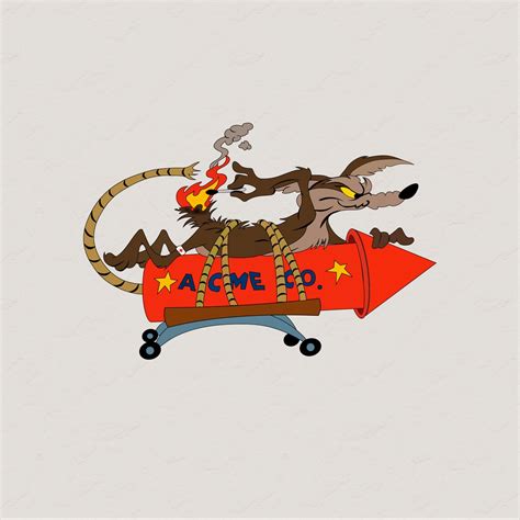 Wile E Coyote Hitting Acme Rocket Decal Vinyl Sticker Car Etsy