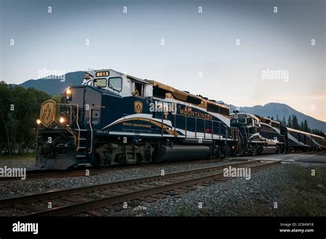 The Rocky Mountaineer Train Banff Railroad Station Alberta Canada