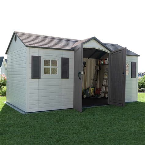 Lifetime Side Entry 15 Ft W X 8 Ft D Plastic Storage Shed And Reviews
