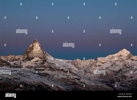 Mt Matterhorn In Front Of Sunrise Zermatt Switzerland Europe Stock