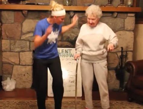grandma steals the show as she performs dance with granddaughter