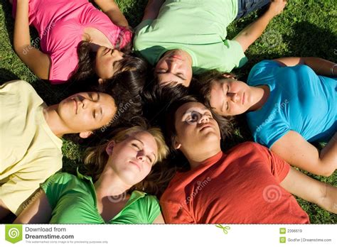 Group Sleeping Teenagers Stock Image Image Of Diverse 2396619