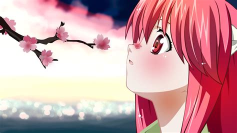 Elfen Lied Anime Lucy Anime Girls Cherry Blossom Pink