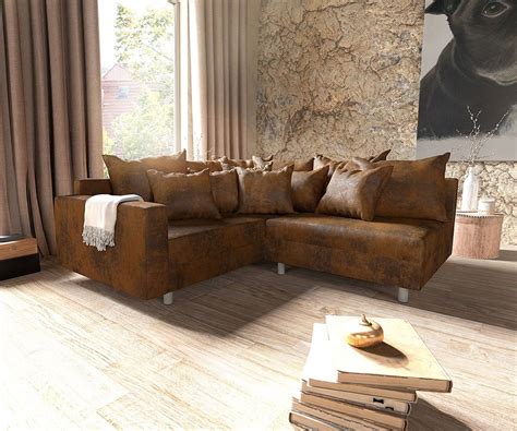 Mit dem modularen sofa von fashion for home ist es nicht mehr nötig, die wohnzimmereinrichtung stets so beizubehalten, wie sie es ursprünglich eingerichtet hatten. Ecksofa Clovis Braun Antik Optik modular Armlehne Ottomane ...