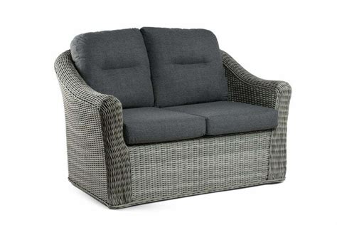 Dakota Grey 2 Seater Rattan Outdoor Lounge Set With A Glass Top Table