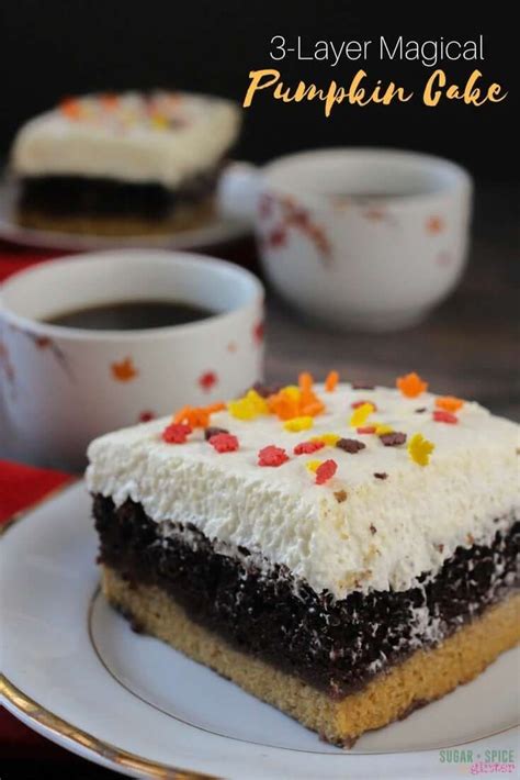 Mix milk, pudding mix, canned pumpkin, pumpkin spice and 1. How to make a magic pumpkin cake - the ultimate fall ...