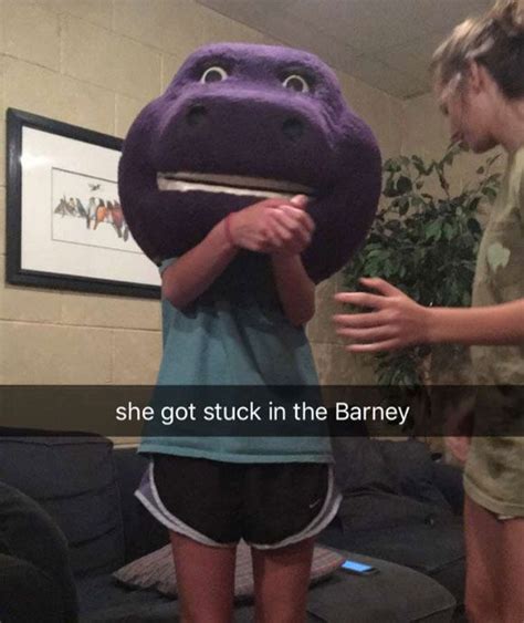 This 15 Year Old Girl Got Stuck In A Barney Costume Headand Needed Firefighters To Get Her Out
