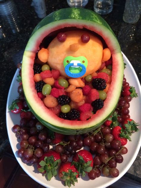 Baby In A Watermelon Carriage Fruit Salad For My Daughters Baby Shower