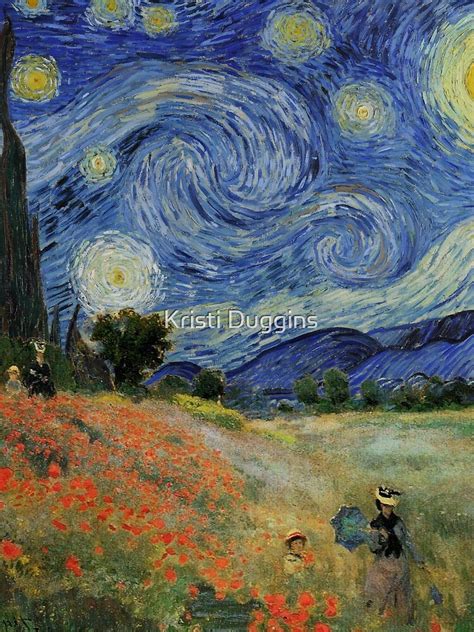 Claude Monet Poppy Fields Vincent Van Gogh Starry Night Collage 20